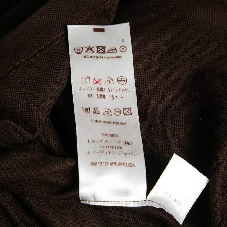 Pre Owned Louis Vuitton Brown Cotton Damier Ebene Detailed Polo T-Shirt L