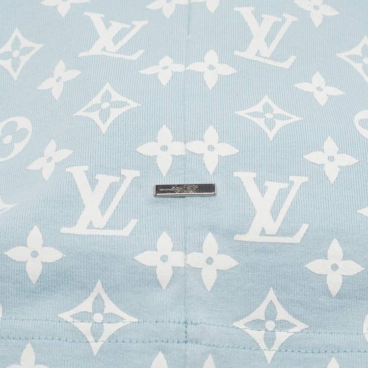 Pre Owned Louis Vuitton Blue Gradient Monogram Print Cotton T-Shirt M