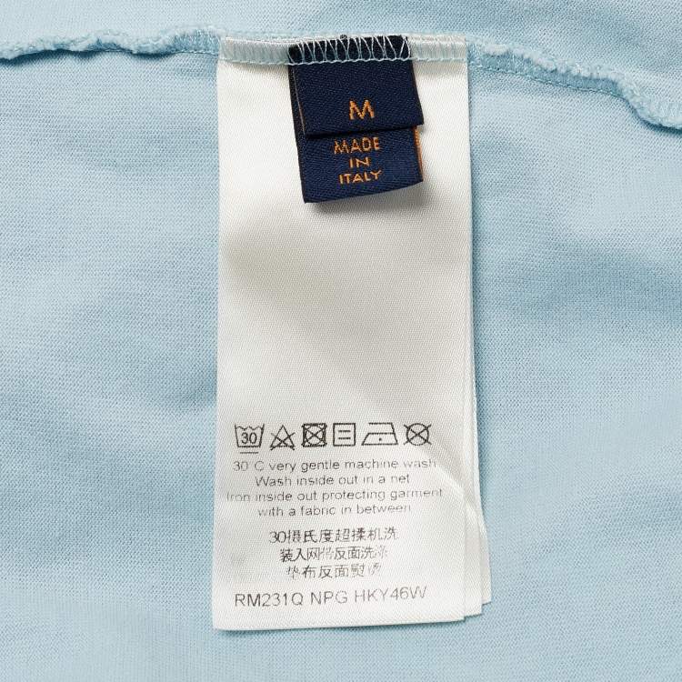 Pre Owned Louis Vuitton Blue Gradient Monogram Print Cotton T-Shirt M