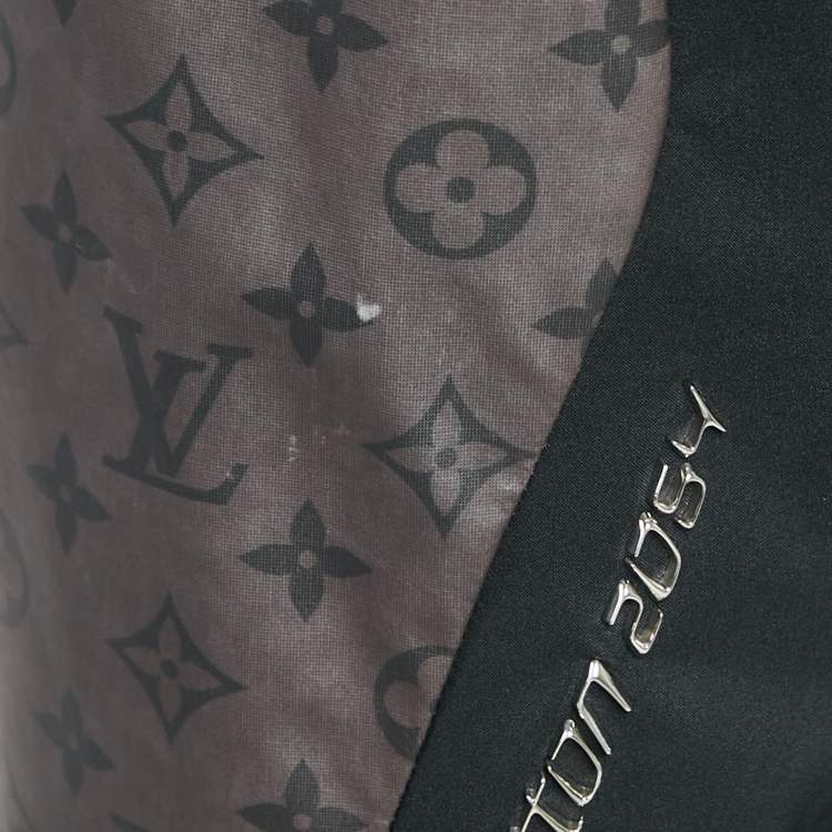 Pre Owned Louis Vuitton Black Monogram 2054 Synthetic Sporty Pants M