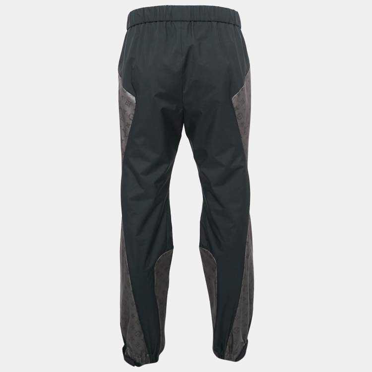 Pre Owned Louis Vuitton Black Monogram 2054 Synthetic Sporty Pants M