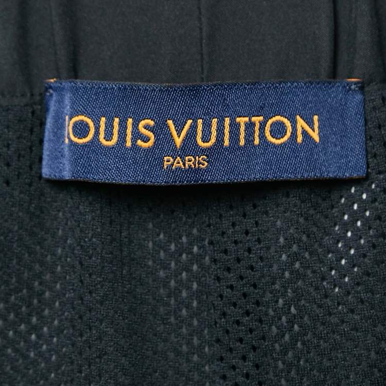 Pre Owned Louis Vuitton Black Monogram 2054 Synthetic Sporty Pants M