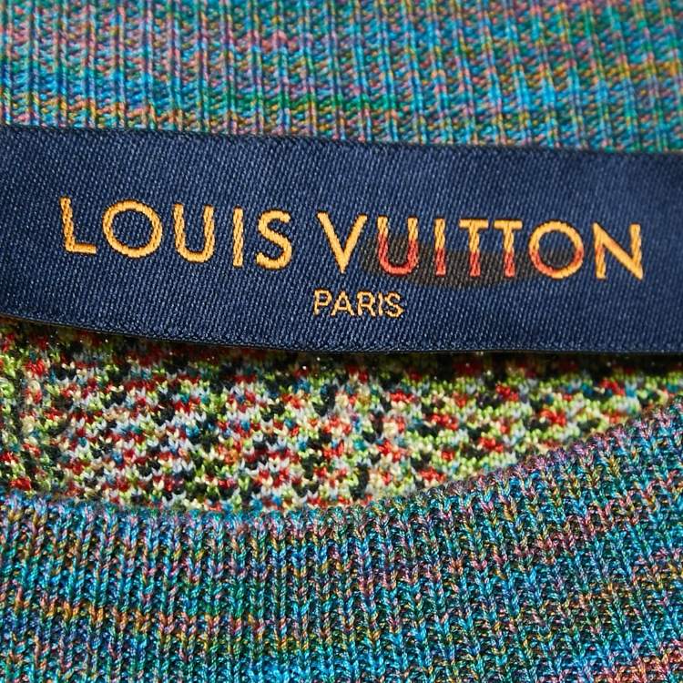 Pre Owned Louis Vuitton Multicolor Floral Intarsia Cotton Knit Sweatshirt S