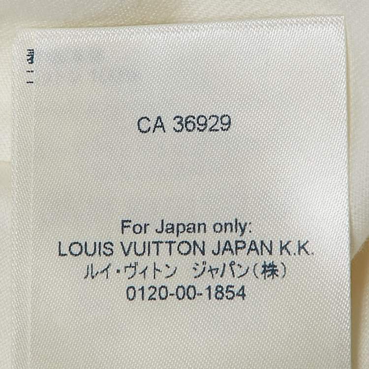 Pre Owned Louis Vuitton White LVM Embossed Cotton Knit Sweatshirt XL