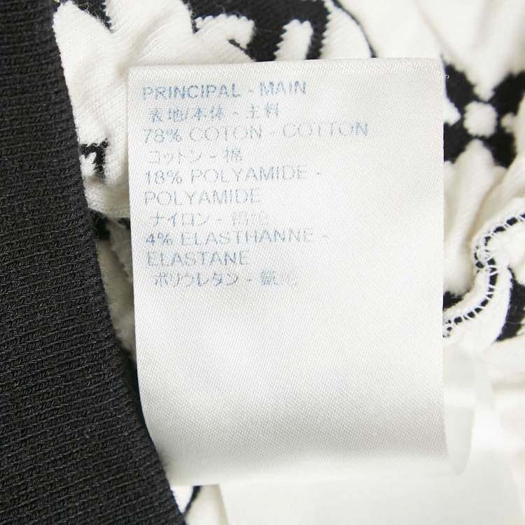 Pre Owned Louis Vuitton Black/White Monogram Heavy Knit Crew Neck Sweatshirt XS