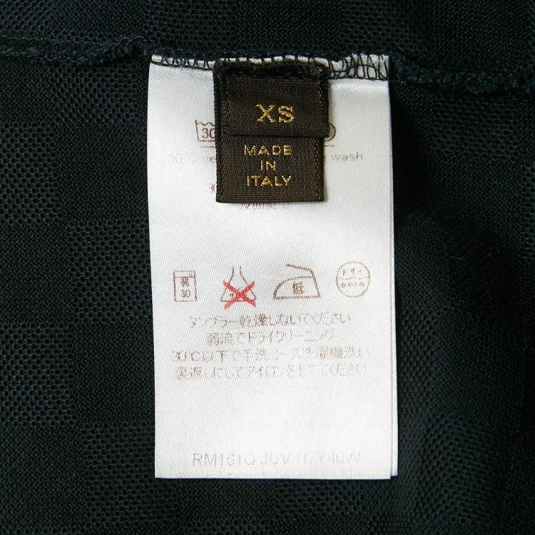 Pre Owned Louis Vuitton Black Damier Cotton Pique Polo T-Shirt XS