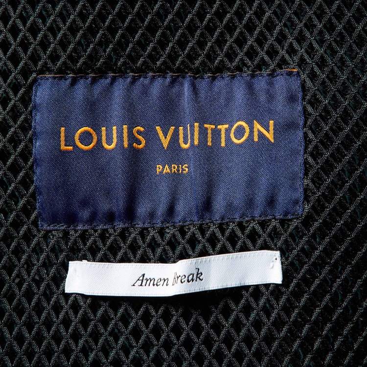 Pre Owned Louis Vuitton Black Monogram Mesh Amen Break Zip Up Jacket L