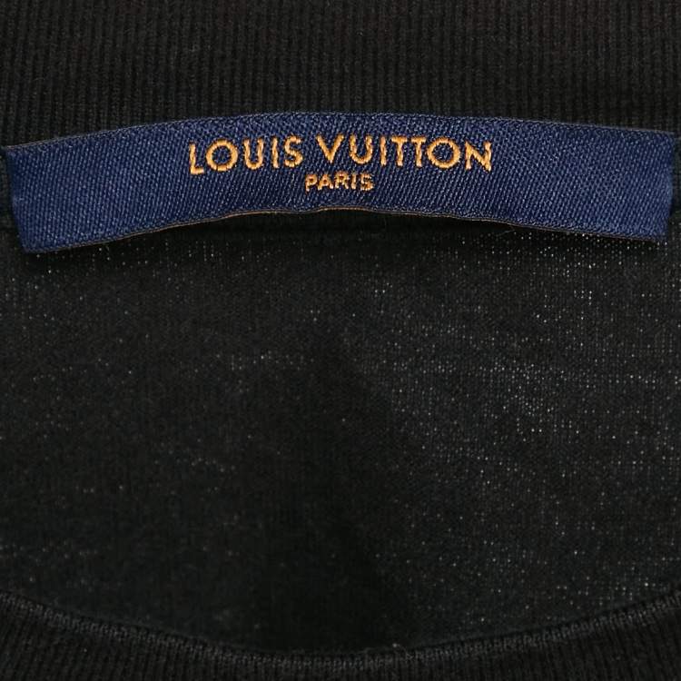 Pre Owned Louis Vuitton Black Gradient Monogram Print Cotton T-Shirt S