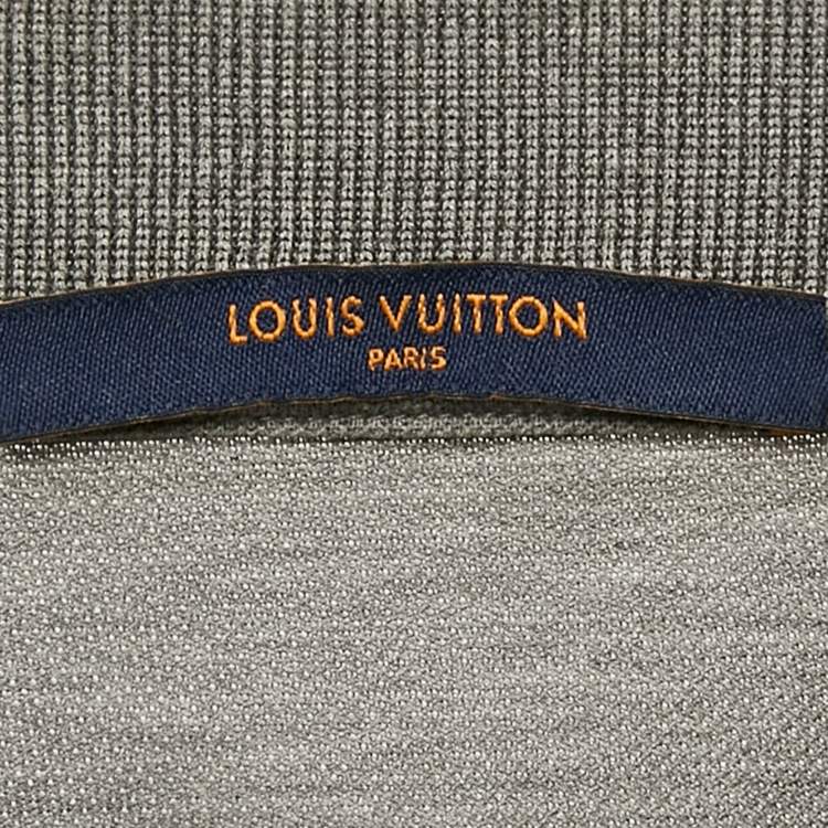 Pre Owned Louis Vuitton Grey LV Embroidered Cotton Pique Polo T-Shirt L