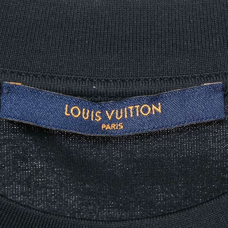 Pre Owned Louis Vuitton Black Monogram Gradient Print Cotton T-Shirt L