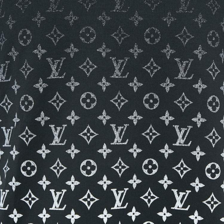 Pre Owned Louis Vuitton Black Monogram Gradient Print Cotton T-Shirt L