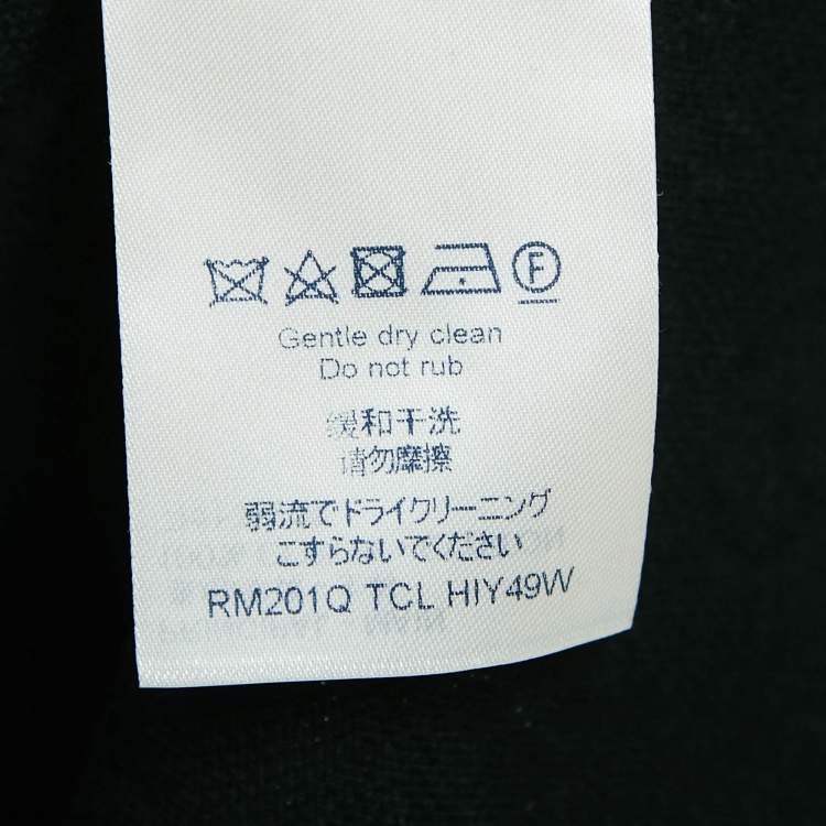 Pre Owned Louis Vuitton Black Cotton Logo Jacquard Knit T-Shirt S