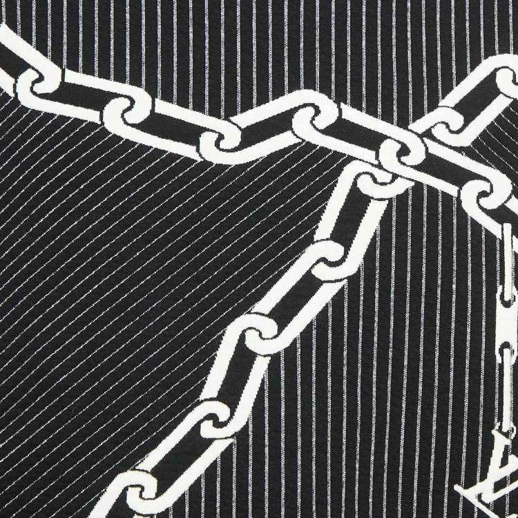 Pre Owned Louis Vuitton Black Quilted 3D Effect Chain Knit Sweatshirt M