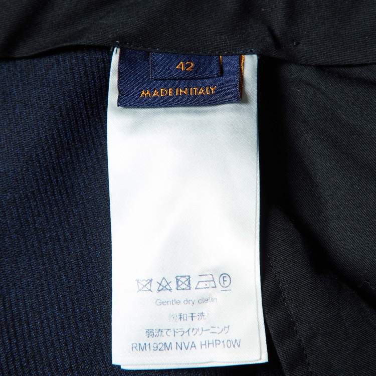 Pre Owned Louis Vuitton Navy Blue Wool Gabardine Pants XL