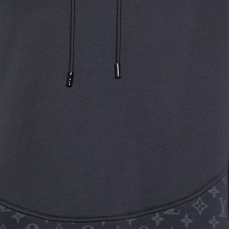 Pre Owned Louis Vuitton Black Cotton Circle Cut Pull-Over Hoodie L