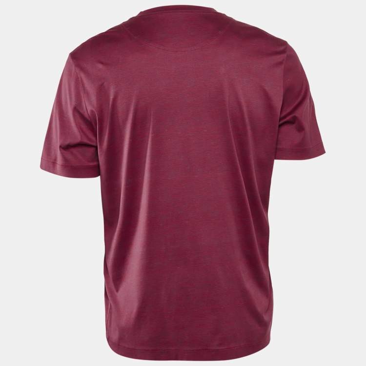 Pre Owned Louis Vuitton Red Printed Jersey Round Neck T-Shirt XL