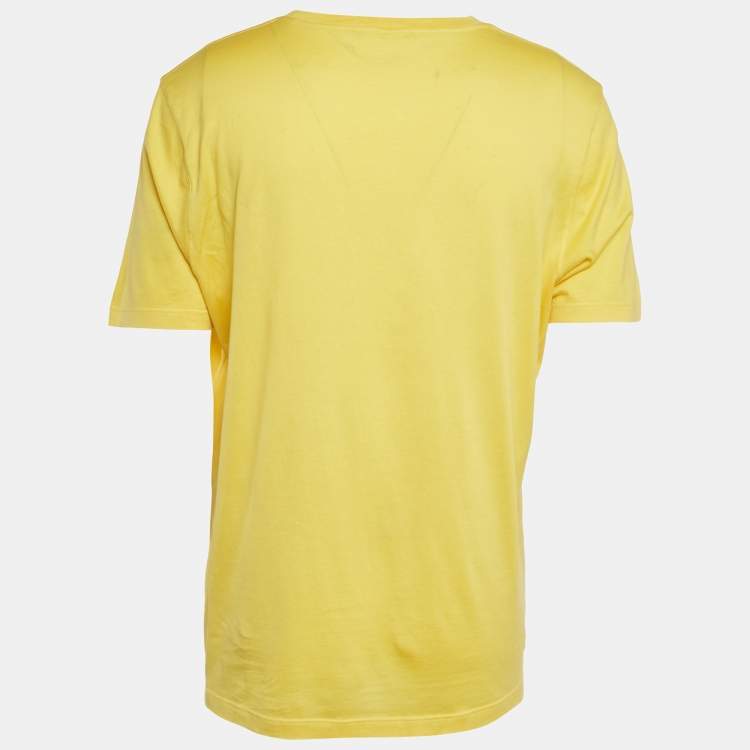 مملوكة مسبقًا Louis Vuitton Yellow Cotton Crew-Neck T-Shirt XL