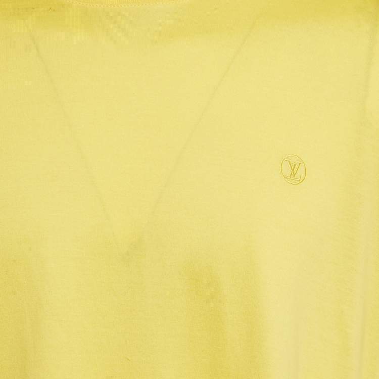 مملوكة مسبقًا Louis Vuitton Yellow Cotton Crew-Neck T-Shirt XL