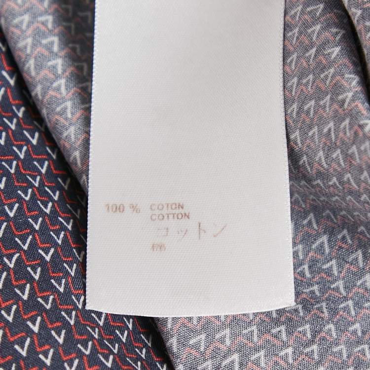 Pre Owned Louis Vuitton Multicolor Logo Print Cotton Button Front Shirt M