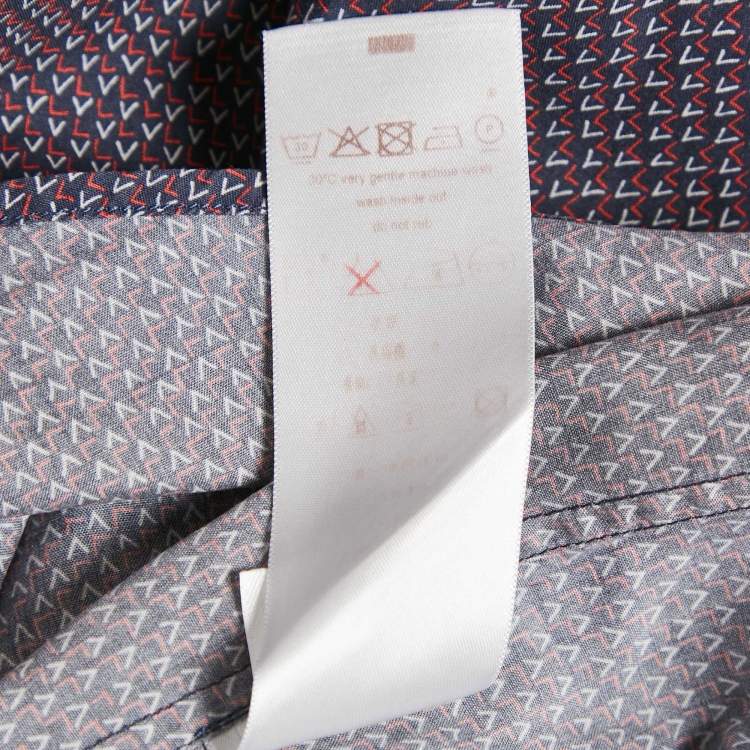 Pre Owned Louis Vuitton Multicolor Logo Print Cotton Button Front Shirt M