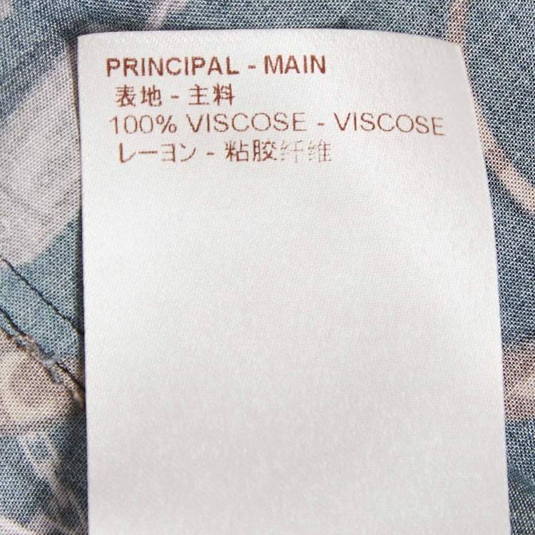 Pre Owned Louis Vuitton Navy Blue Twisted Chain Monogram Print Viscose Shirt S