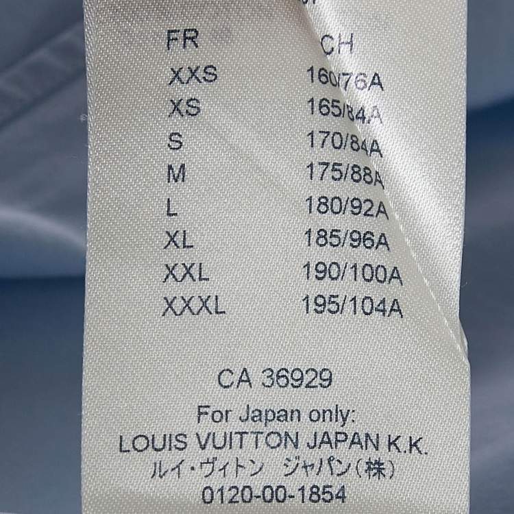 Pre Owned Louis Vuitton Blue Logo Jacquard Cotton Regular Fit Shirt M