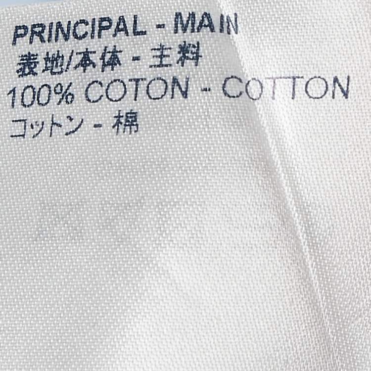 Pre Owned Louis Vuitton Blue Logo Jacquard Cotton Regular Fit Shirt M
