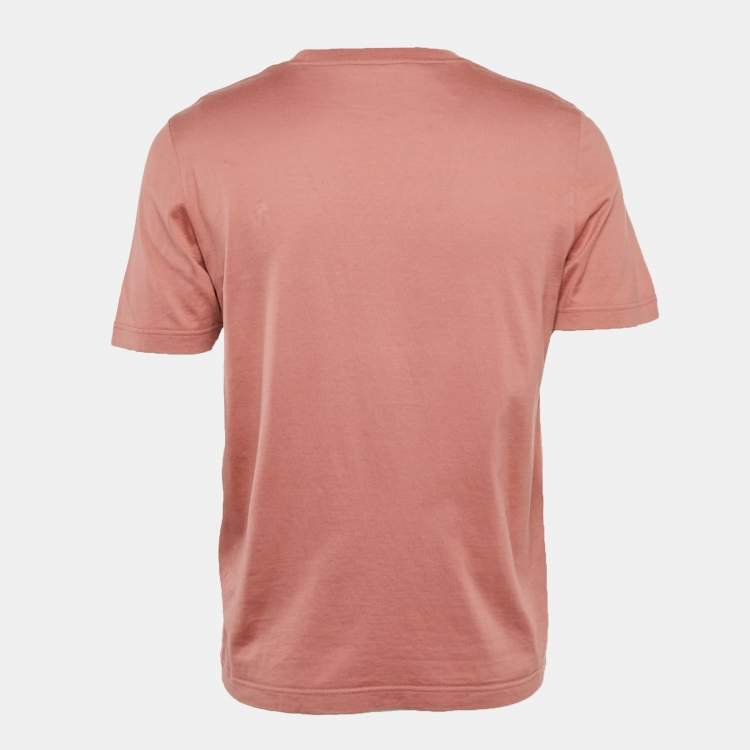 Pre Owned Louis Vuitton Pink Jersey Crew Neck T-Shirt M