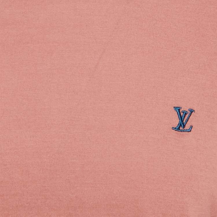 Pre Owned Louis Vuitton Pink Jersey Crew Neck T-Shirt M