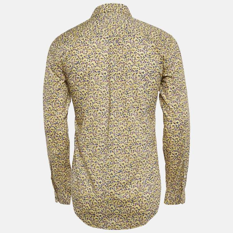 Pre Owned Louis Vuitton Yellow Abstract Print Cotton Shirt S