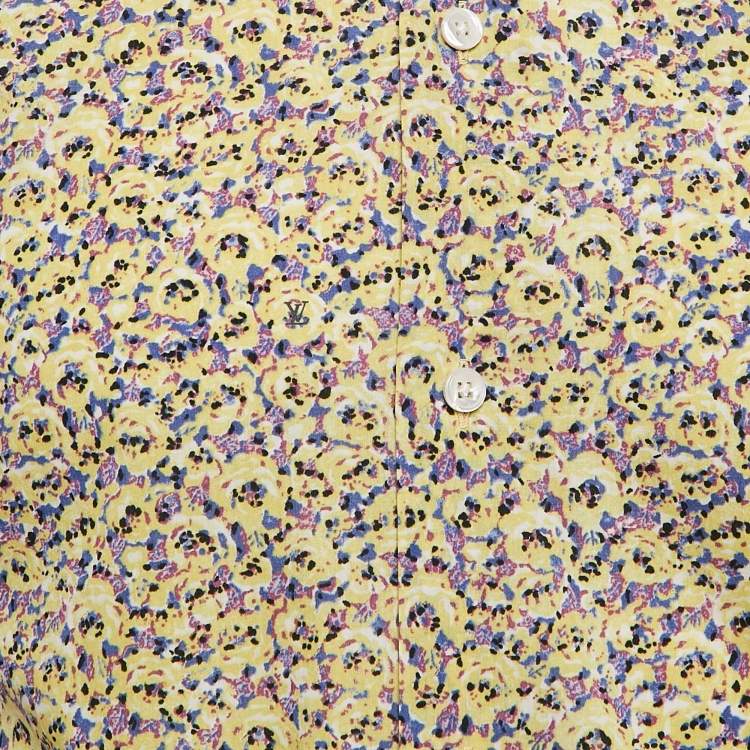 Pre Owned Louis Vuitton Yellow Abstract Print Cotton Shirt S