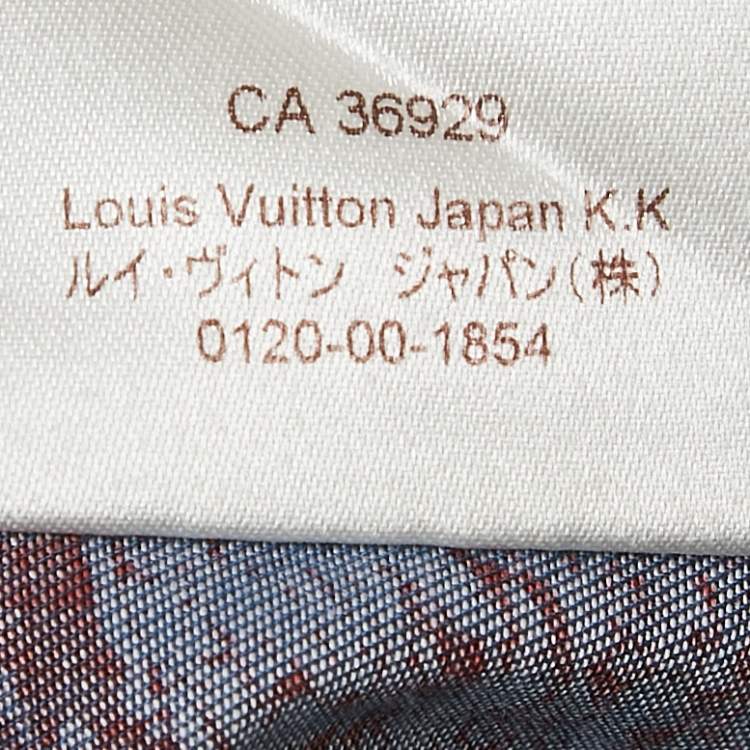 Pre Owned Louis Vuitton Blue Elephant Print Cotton Shirt M