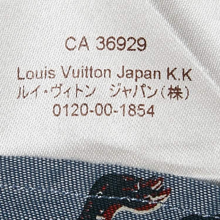 Pre Owned Louis Vuitton Blue Lion Print Cotton Shirt M