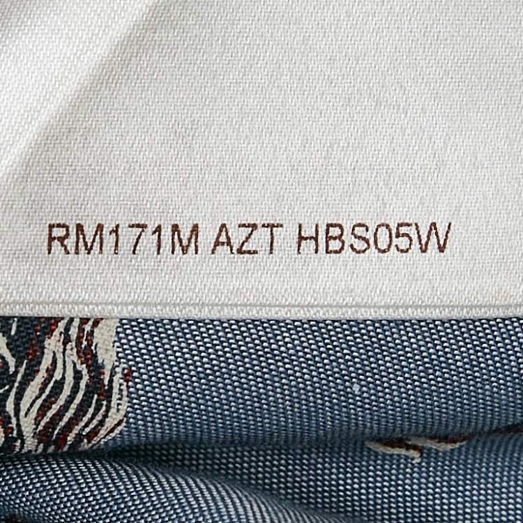 Pre Owned Louis Vuitton Blue Lion Print Cotton Shirt M