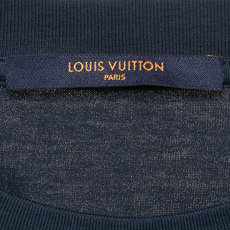 Pre Owned Louis Vuitton Navy Blue Monogram Gradient Cotton Jersey T-Shirt XXL