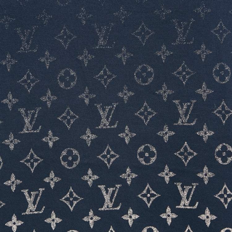 Pre Owned Louis Vuitton Navy Blue Monogram Gradient Cotton Jersey T-Shirt XXL