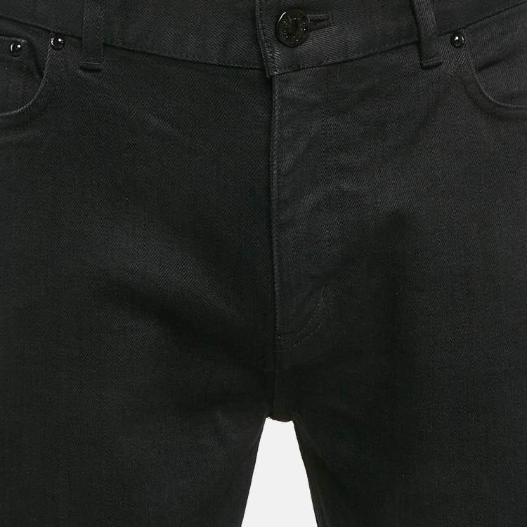Pre Owned Louis Vuitton Black Denim Jeans M Waist 32"