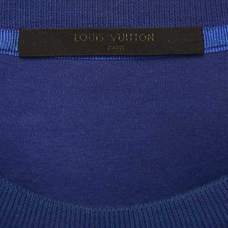 Pre Owned Louis Vuitton Blue Flag Print Cotton Blend Sweatshirt XXL