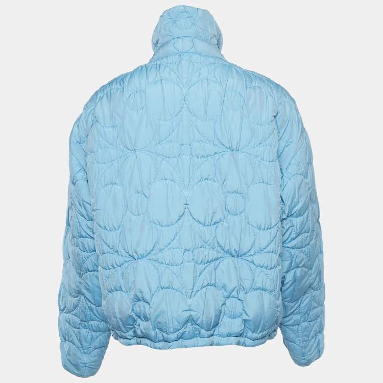 مملوكة مسبقًا Louis Vuitton Blue Monogram Quilted Crepe Zip-Up Jacket S