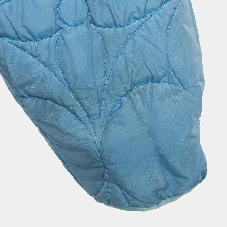 مملوكة مسبقًا Louis Vuitton Blue Monogram Quilted Crepe Zip-Up Jacket S