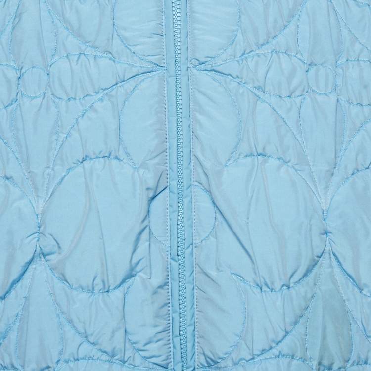 مملوكة مسبقًا Louis Vuitton Blue Monogram Quilted Crepe Zip-Up Jacket S