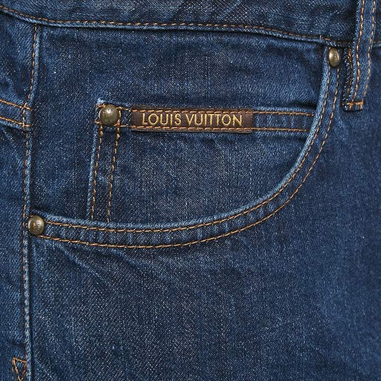 Pre Owned Louis Vuitton Blue Denim Regular Fit Jeans M Waist 32"