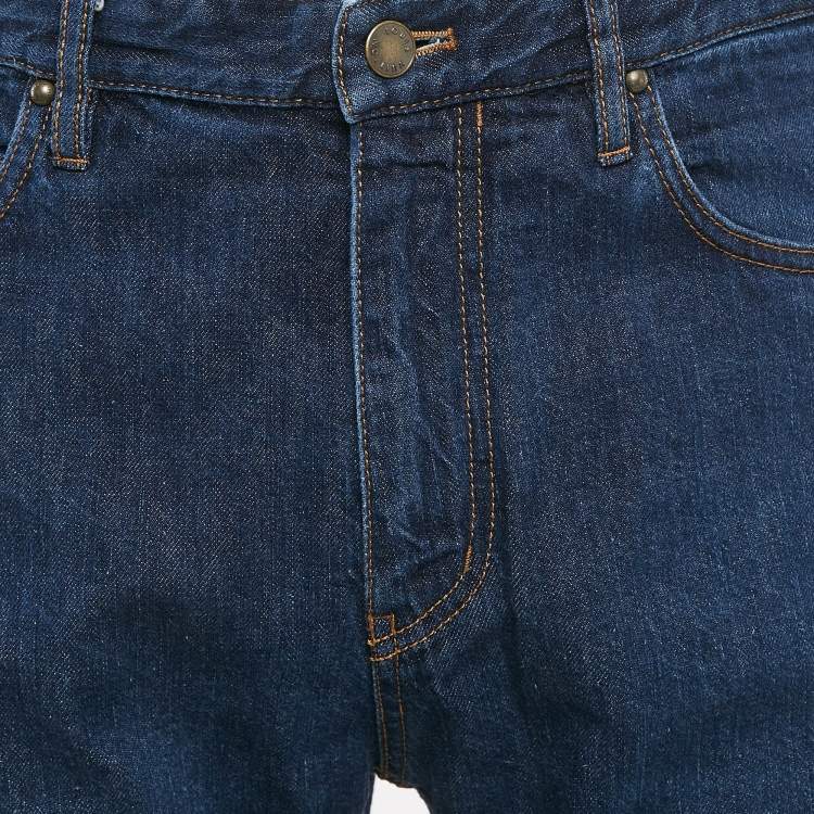 Pre Owned Louis Vuitton Blue Denim Regular Fit Jeans M Waist 32"