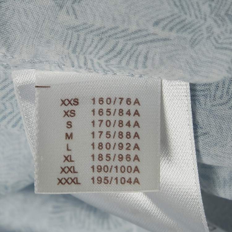 Pre Owned Louis Vuitton Blue Damier Ebene Print Cotton Button Front Shirt S