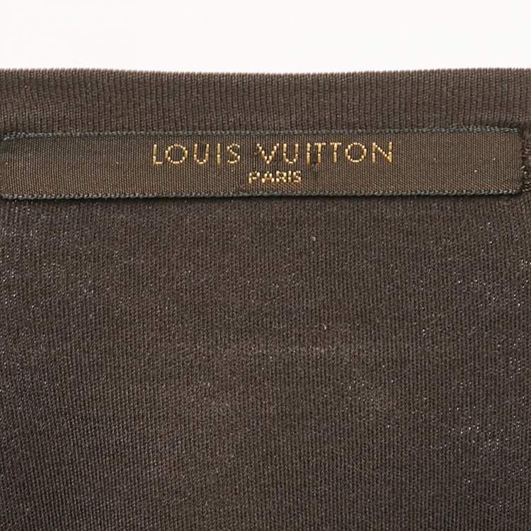 Pre Owned Louis Vuitton Brown Damier Print Jersey Long Sleeve T-Shirt M