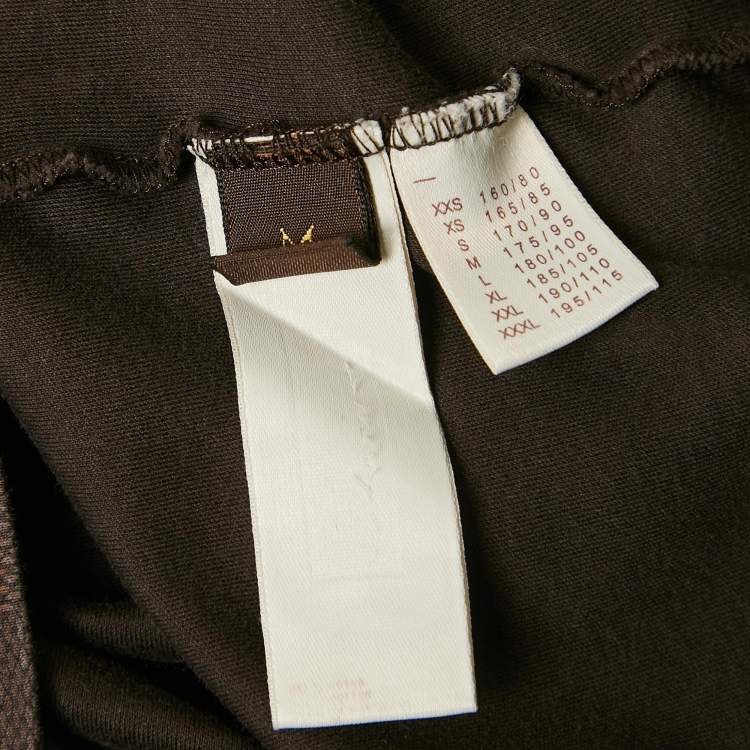 Pre Owned Louis Vuitton Brown Damier Print Jersey Long Sleeve T-Shirt M