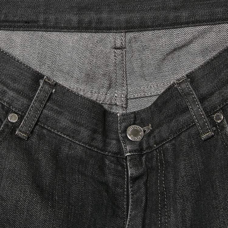 Pre Owned Louis Vuitton Grey Denim Regular Fit Jeans L Waist 33"