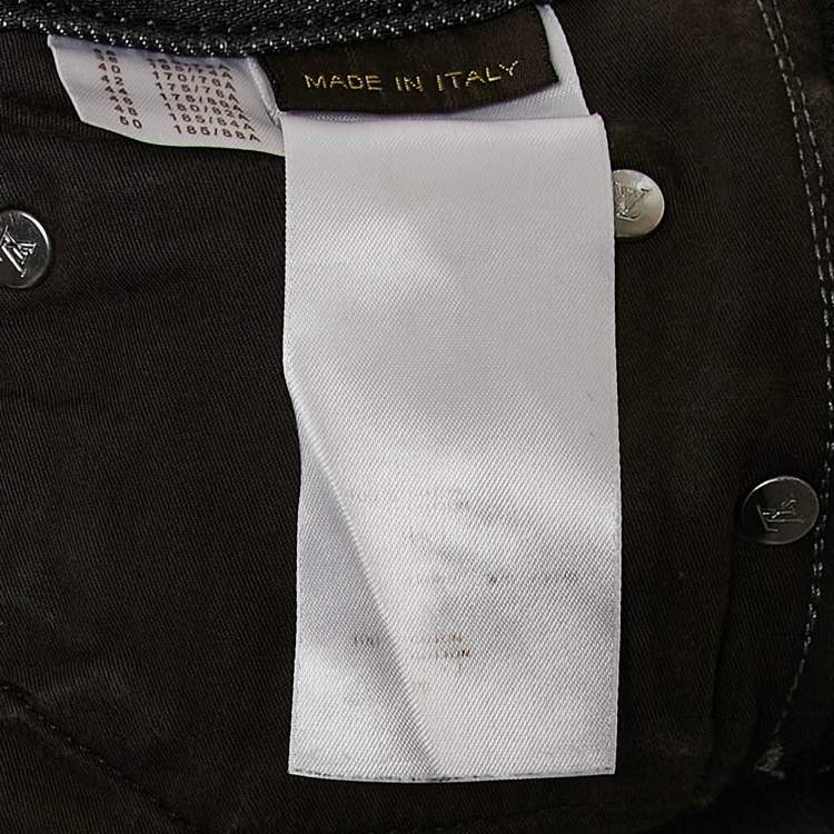 Pre Owned Louis Vuitton Grey Denim Regular Fit Jeans L Waist 33"