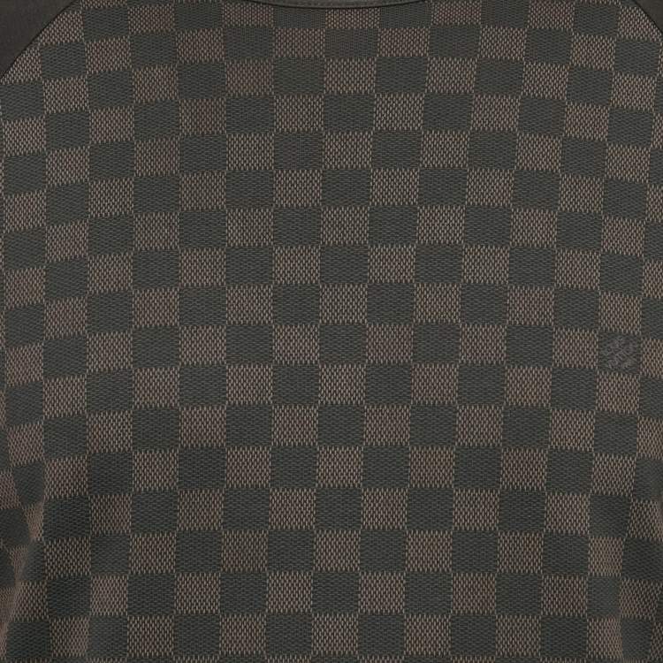 Pre Owned Louis Vuitton Brown Damier Print Jersey Crewneck T-Shirt S