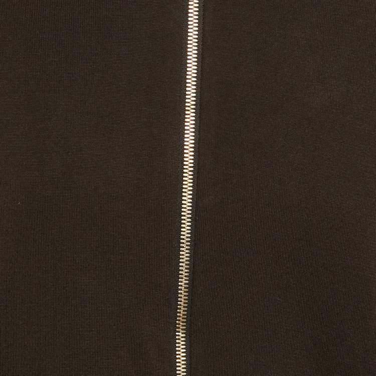 Pre Owned Louis Vuitton Brown Cotton Knit Zip-Up Jacket XL